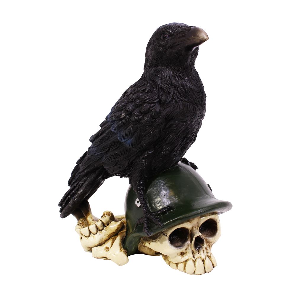 01 teschio resina corvo nero su soldato