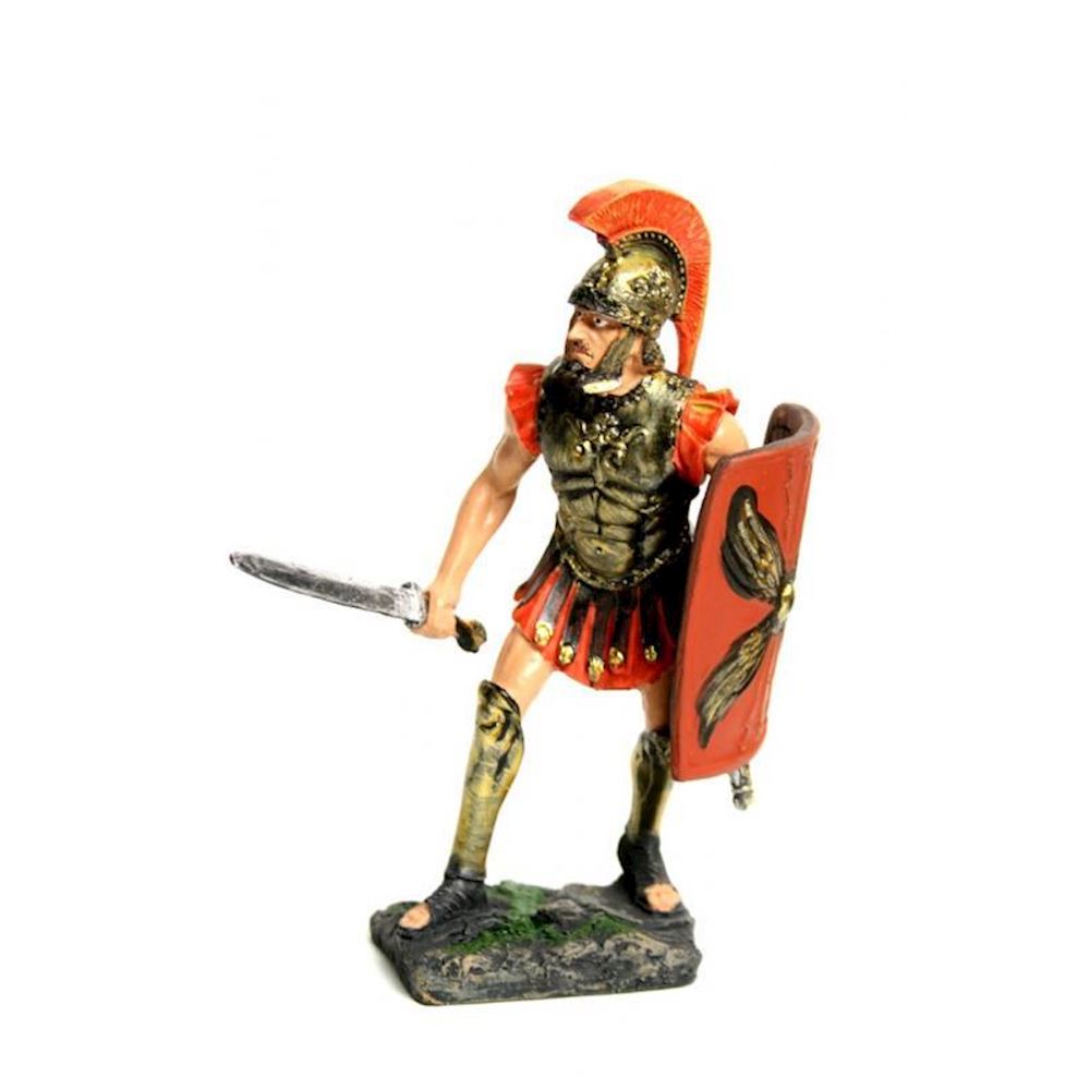 167889 large romano resina con daga e scudo h cm