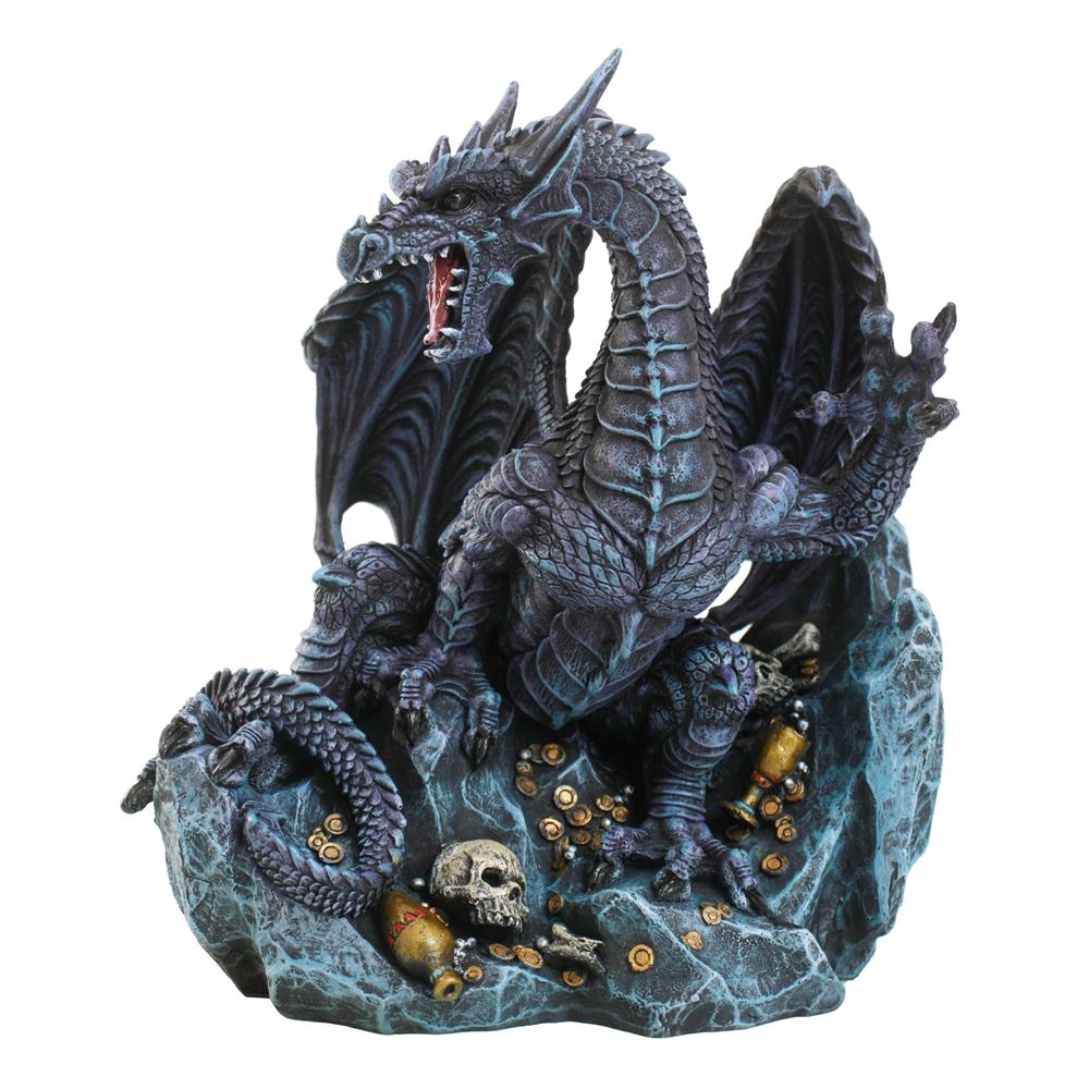 Drago Gothic seduto con tesoro
